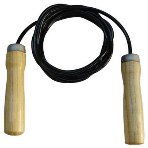 Rubber rope with wooden handles