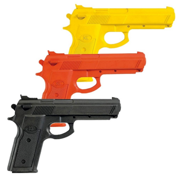 Plastic demo guns in 3 colors